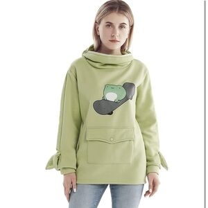 RGOSME, XS, Light Green Frog Hoodie Teen Girls Oversized Graphic Hoodie